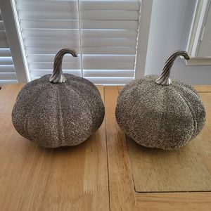 Pier 1 glass beaded set of pumpkins